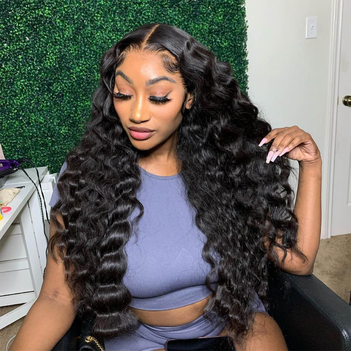 Human Hair Wigs for Women Loose Deep Wave 6*6 Deep Parting Lace