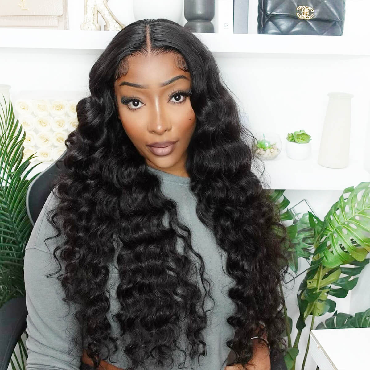 Loose Deep Glueless Lace Wigs Human Hair Celie Hair