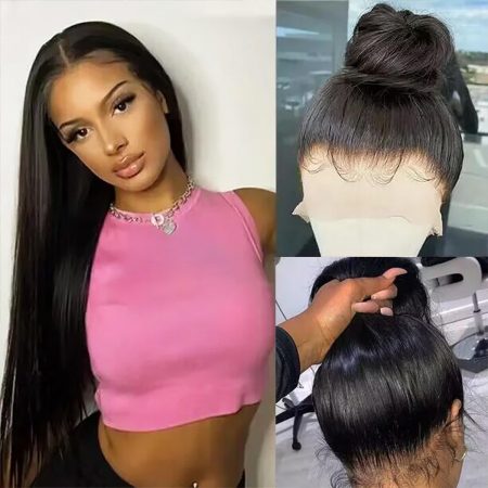 360 Lace Frontal Wigs for Black Women Brazilian Straight 100